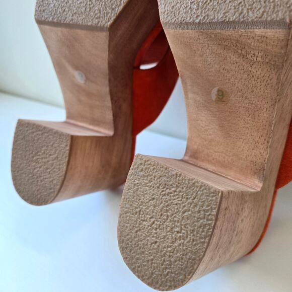 Charlotte Stone NEW Nina Clogs Orange Suede Wedge Slides Womens Size US 9 NWOB - Picture 13 of 15